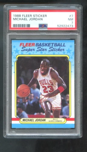 1988-89 Fleer #7 Michael Jordan Sticker PSA 7 Graded Basketball Card NBA 1989