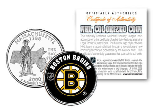 BOSTON BRUINS NHL Hockey Massachusetts Statehood Quarter Colorized Coin LICENSED - Picture 1 of 1