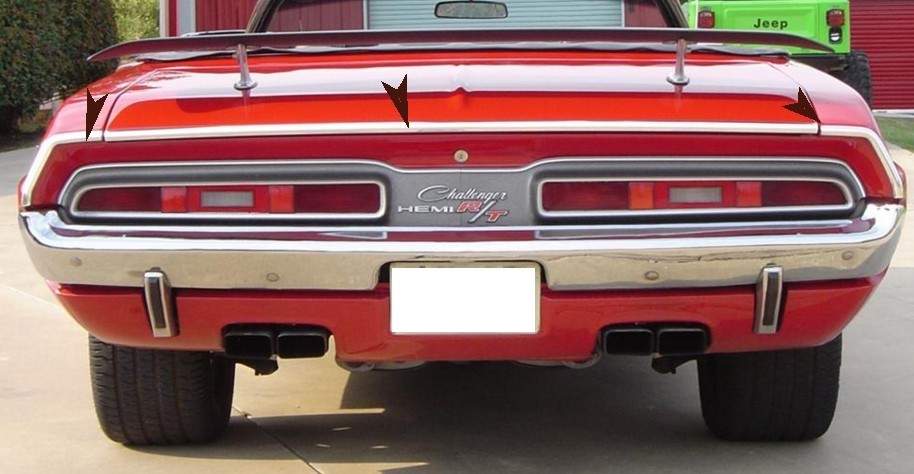 1970 Dodge Challenger Rear Quarter & Trunk Moldings Set w/ hardware ...