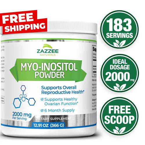 Pure Myo-Inositol Veggie Powder PCOS Fertility Vegan 12.91Ounces 183 Servings
