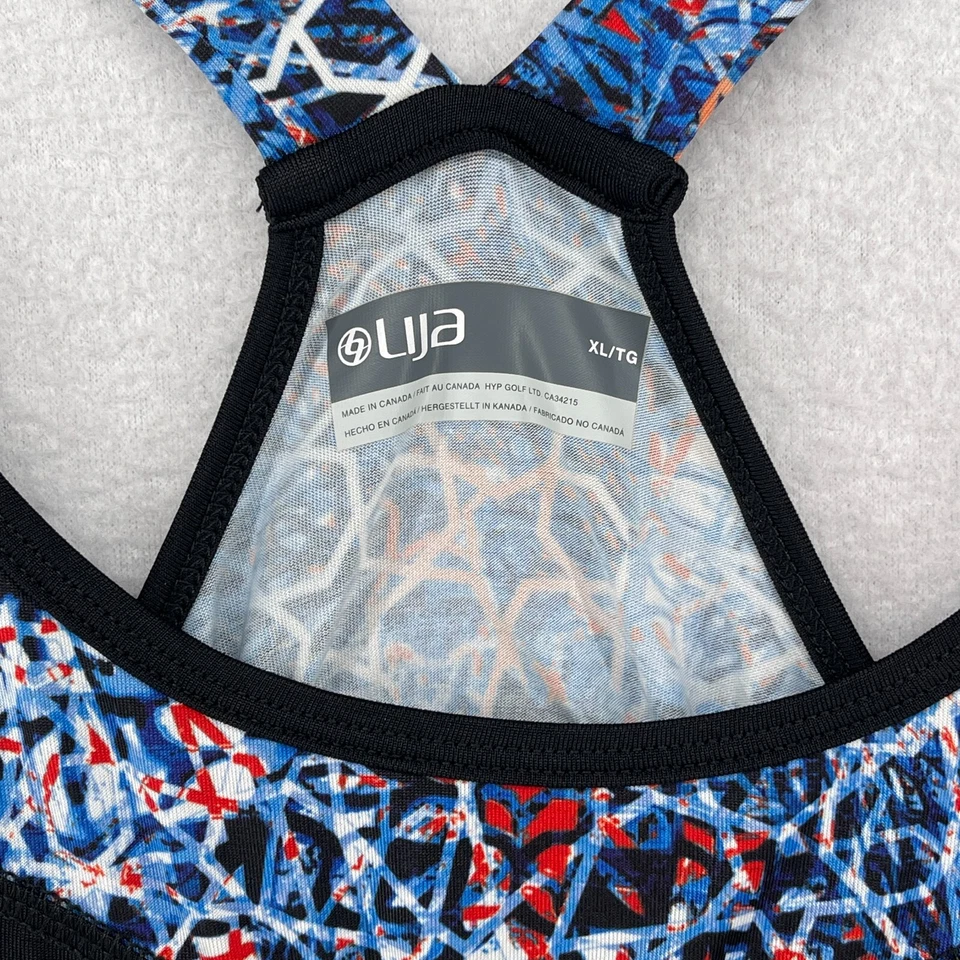 Camiseta sin mangas LIJA para mujer XL elástica atlética golf tenis entrenamiento espalda deportiva negra Foto 4 de 4