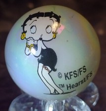 .94" SWEET ART MARBLES - BETTY BOOP - BLACK DRESS - NM LOOK