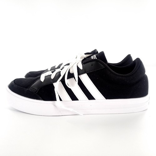 Adidas VS Set Low Top Canvas Skateboarding Shoes Mens 10 Black/White AW3890  New | eBay