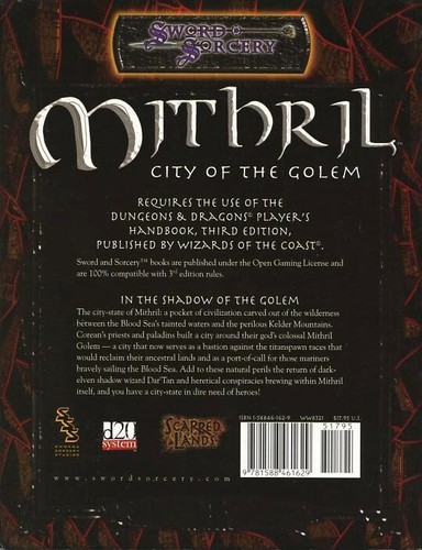 MITHRIL CITY OF THE GOLEM VF! Sword Sorcery Scarred Lands Dungeons Dragons S&S - Picture 2 of 2