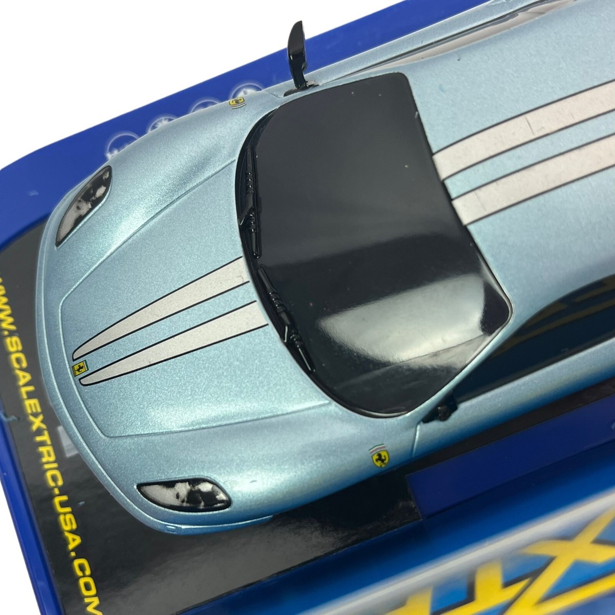 厳選スロットカー　Scalextric Ferrari F430GT :Used Scalextric 1/32 Slot Car Ferrari F430 Light Blue Minor Flaws