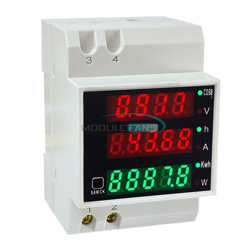 AC Single-phase Rail Type Voltage Current Power Frequency Factor Meter Counter - Picture 8 of 28