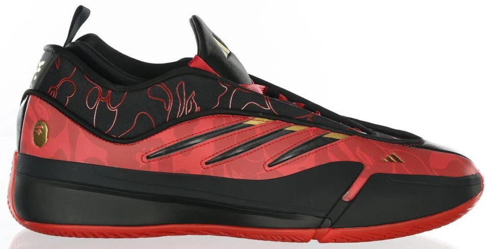 adidas BAPE x Dame 9 Black Scarlet