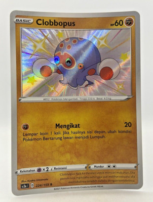 Pokémon TCG Indonesia Clobbopus Shining Fates 224/159 Holo Shiny Holo Rare
