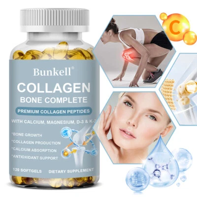 BUNKELL Collagen Bone Complete Capsules,Supplement,Bone,Skin Health,Anti-Aging Softgel