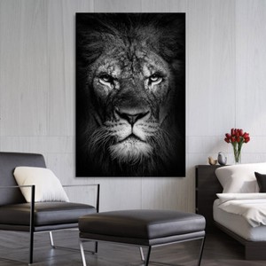 LEINWAND BILD XXL LÖWE LION NATUR DEKO WANDBILDER KUNSTDRUCK TIERBILDER  KATZE | eBay