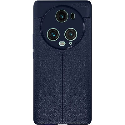 Flexible Schutzhülle für Honor Magic 5 Pro Lederoptik Dunkelblau