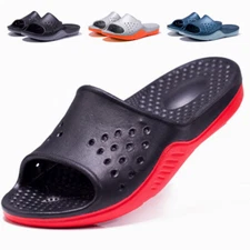 Mens Slip on Sport Slide Sandals Flip Flop Shower Shoes Slippers House Pool Gym