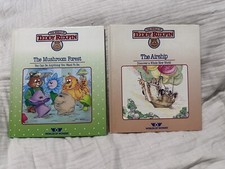 2 Vintage Teddy Ruxpin The Mushroom Forest And The Airship Worlds of Wonder Book
