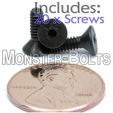 #4-40 x 3/8" - Qty 20 - Flat Head Socket Cap Screws - Alloy Steel Black Oxide