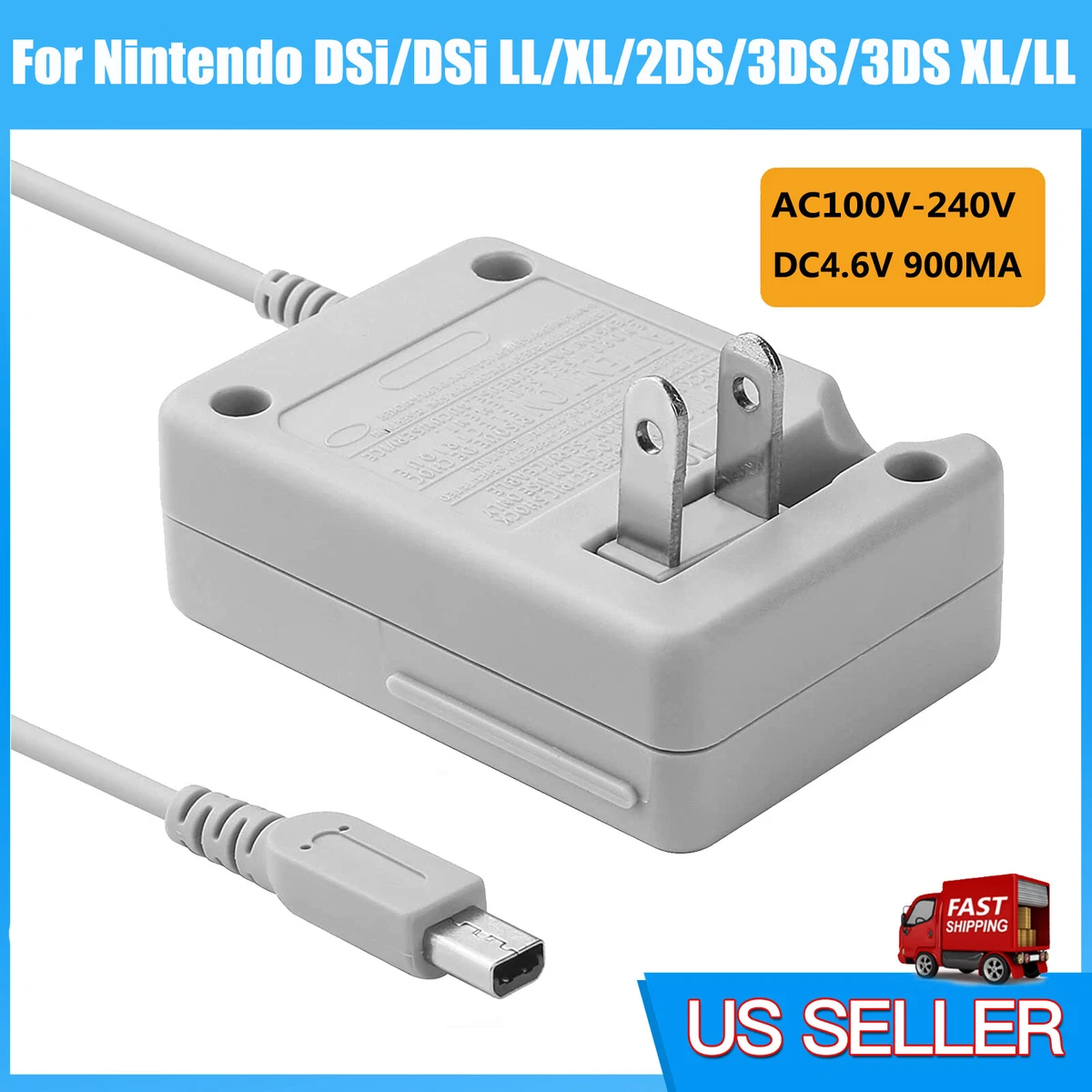 AC Adapter Home Wall Charger Cable for Nintendo DSi/ 2DS/ 3DS/ DSi XL  System US