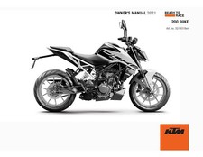KTM Owners Manual Book Guide 2021 200 Duke US Model