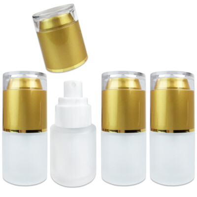 4PCS Pana 20ML Refillable Fine Mist Spray Frosted Glass Bottle with Gold Cap