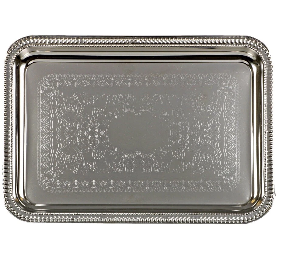 Nickel plated on sale metal serving tray