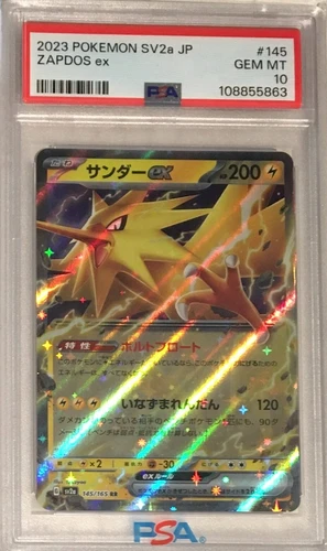 2023 Pokemon Japan 151 SV2a PSA 10 Zapdos ex Double Rare Holo #145