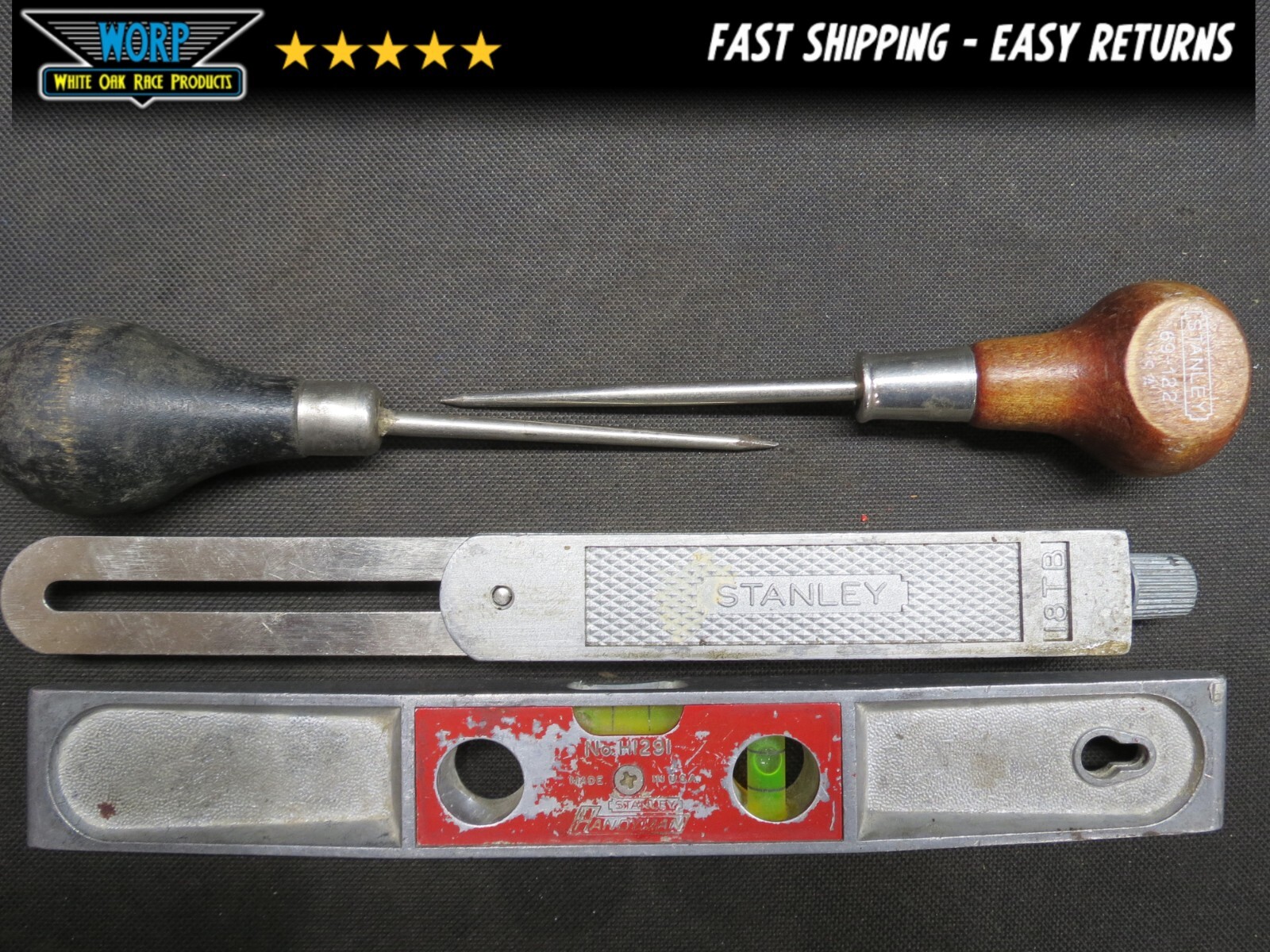 VINTAGE MADE IN USA STANLEY LEVEL H1291 T BEVEL SQUARE 18TB SCRATCH