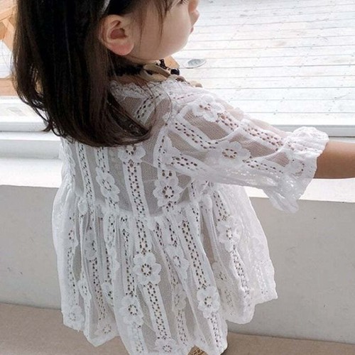 Junior Girls White Lace Kimono Cardigan - Picture 2 of 15