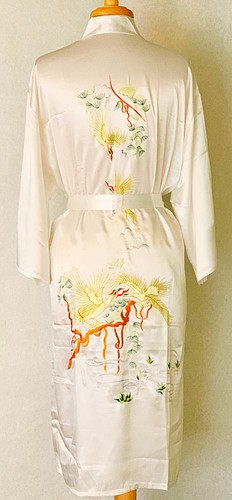 Women Kimono Sleep Gown Bridesmaid Bathrobe Sleepwear with Pheonix Embroidery - Picture 3 of 10