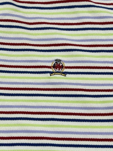 Tommy Hilfiger Striped Short Sleeve Collared Polo Shirt Vtg Y2K Men's Size XXL - Picture 3 of 7