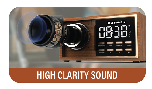 True Sound Vintage Retro Radio with Clock, Speaker and Charger - Picture 6 of 10