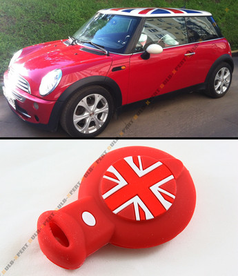 RED UNION JACK SILICONE PROTECTIVE CASE COVER FOR MINI COOPER SMART CAR KEY FOB