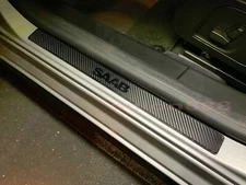 For SAAB Models Carbon Fiber Style Door Sill Scuff Plate Sills (2pcs)