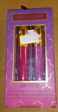 Color Story Lip Dew Lip Oil Duo Gift - Pink Glaze - 0.17 fl oz