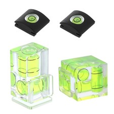 2 Pcs 1 Axis Level Camera Hot Shoe Cover with 2 3 Axis Bubble Spirit Level