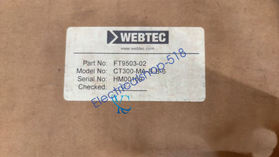 Brand new WEBTEC CT300-MA-B-B-6 FT9503-02 Hydraulic Flow Meter DHL/FedEx