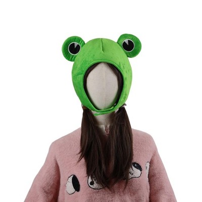 Süße Plüsch Frosch Mütze Cosplay Winter Kopfbedeckung für Frauen Männer lustige Partys Urlaub