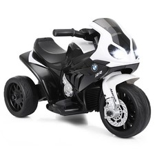 Kids Motorcycle Licensed BMW 6V Battery Ride On LED Lights Music Black