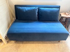 Logan Double Fold Out Sofa Bed with cushions – a midnight Navy– Great Condition