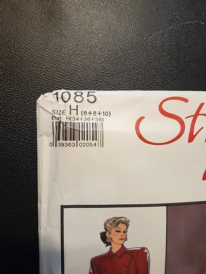 STYLE Sewing Pattern 1085  Sz H 6-8-10 Double Breasted Dress Vintage 1986 UnCut  - Image 2 of 3