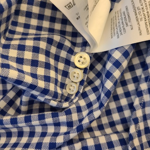 Ralph Lauren Polo Men's XL Blue And White Checkered Long Sleeve Button Down - Picture 8 of 14