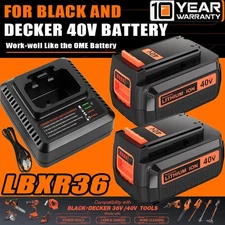 40V 3.0AH For Black and Decker 40V Max Lithium LBXR36 LBX2040 Battery or Charger