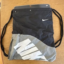 Nike Drawstring Gym Bag, Gray Black Sack NEW