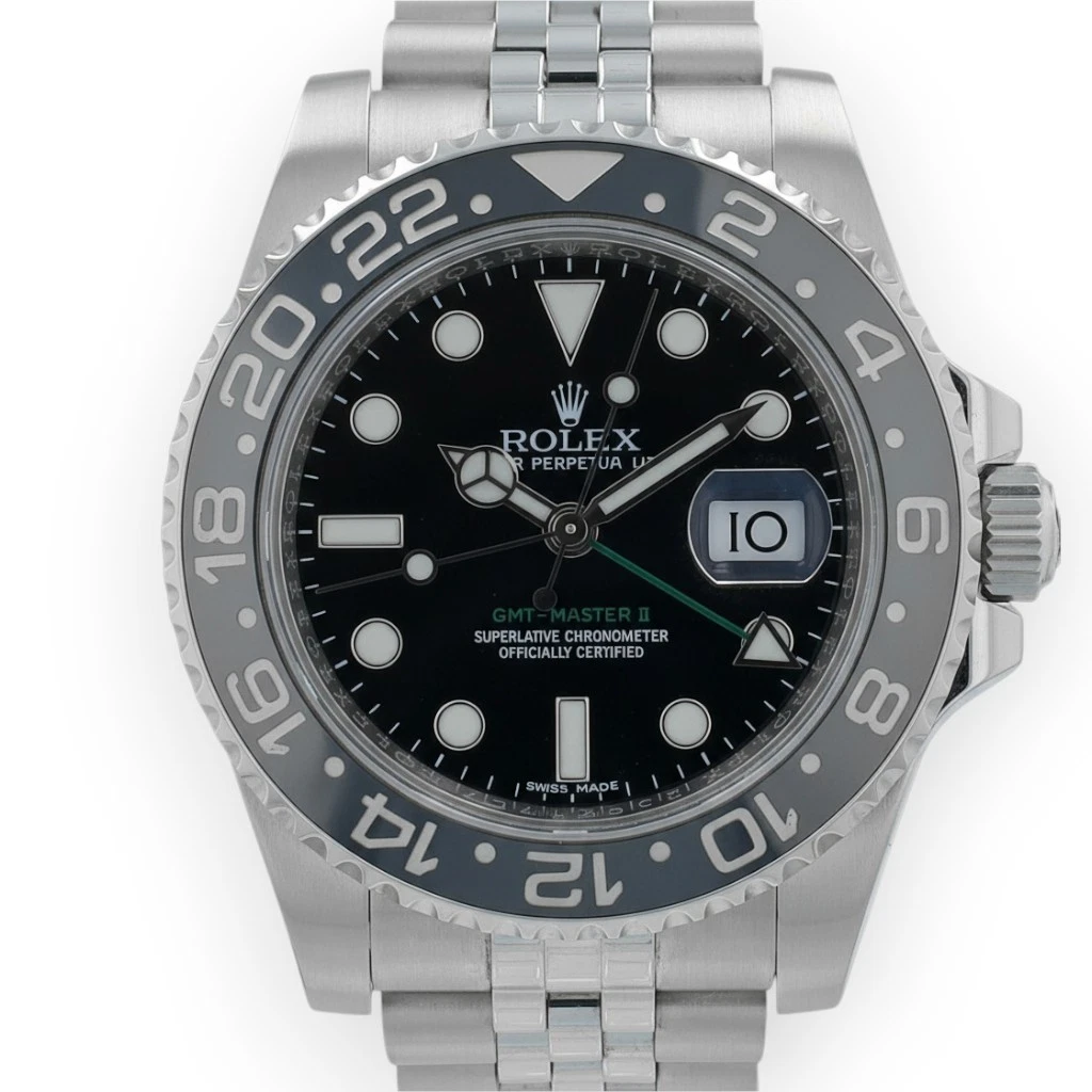 Rolex GMT Master II 116710 40mm Black Index Dial GMT Bezel Watch w/ Box & Cert
