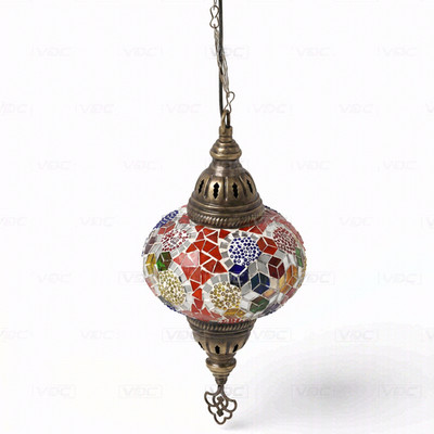 Multicolor türkische Mosaik Pendelleuchte - handgefertigte marokkanische Hängeleuchte