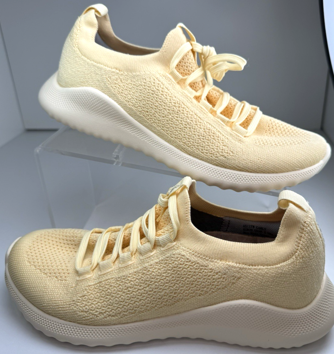 Aetrex Carly Women's Comfort Running Shoes Athletic Mesh Sz 8.5 Yellow AS117W