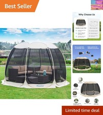 Screen House Gazebo, Pop Up Igloo Screened Canopy Tent with Mosquito Netting ...