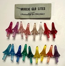 Vintage LARGE ASTRO ROCKET LIGHTS 17 COLORS Ceramic Christmas Tree Glitter Bulbs