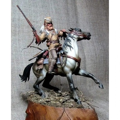 1/24 75mm Resin Model Kit Rider Horseman Western Wild West Unpainted