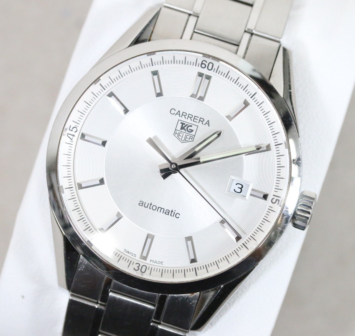 Tag Heuer Carrera Automatic Stainless Steel 39mm Silver Dial Men's