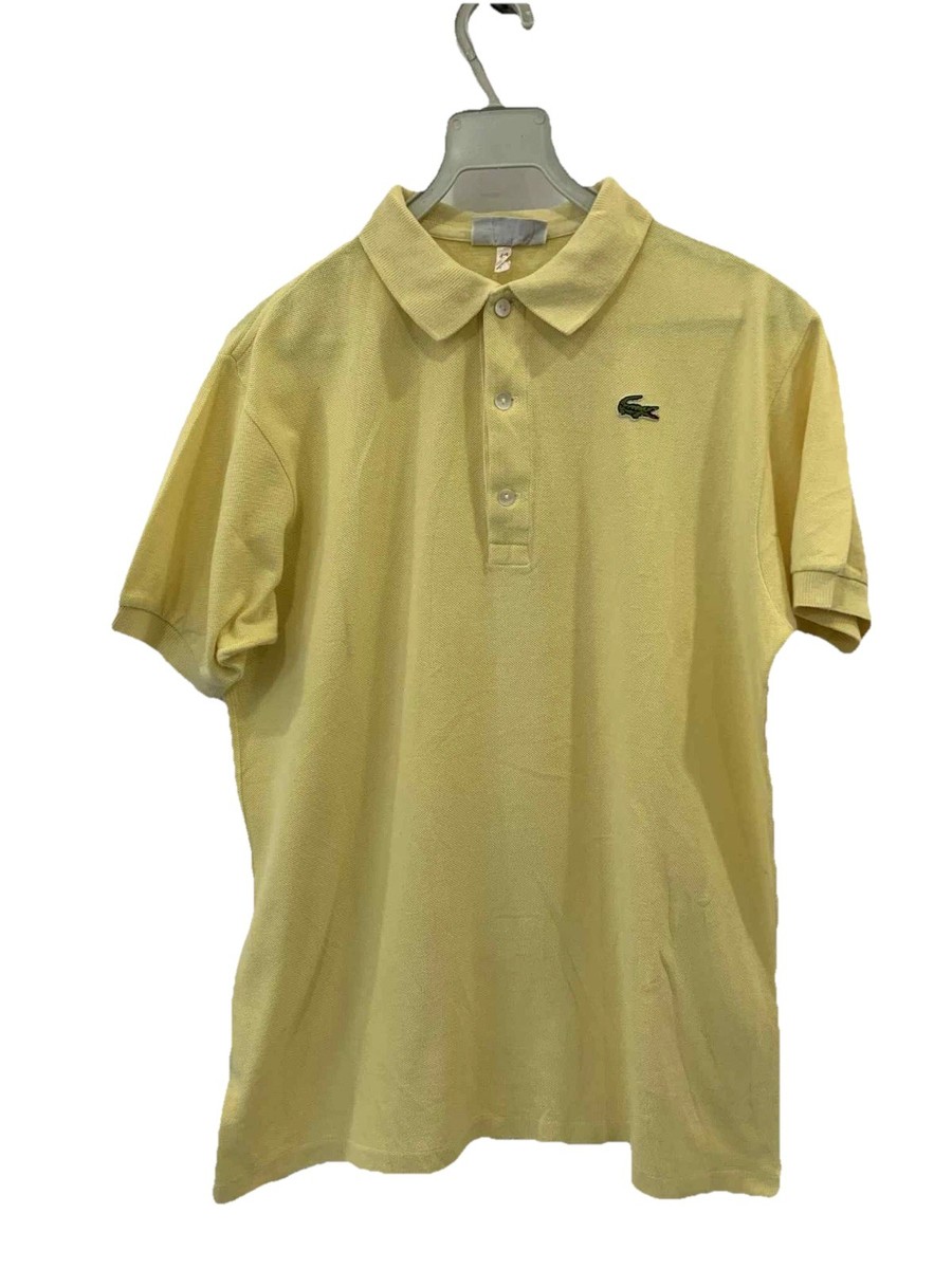 Vintage Lacoste Chemise Polo Shirt Made in France Yellow Men's