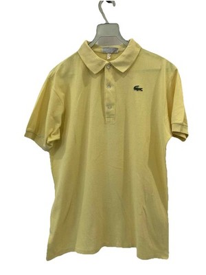 Vintage Lacoste Chemise Polo Shirt Made in France Yellow Men's