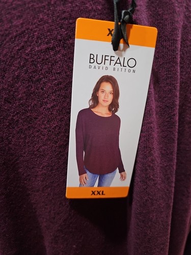 nwt womens buffalo david bitton Long Sleeve Purple W/ Black Fleck shirt Size XXL - Picture 6 of 8